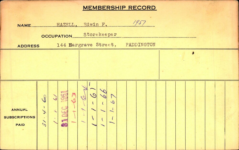 Members Records 1960-1967