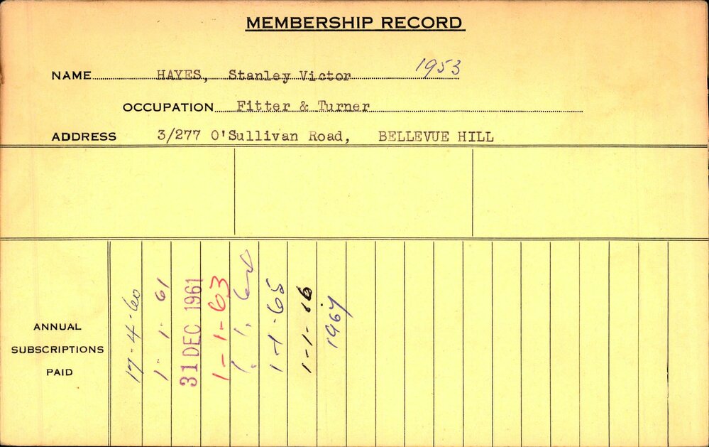 Members Records 1960-1967
