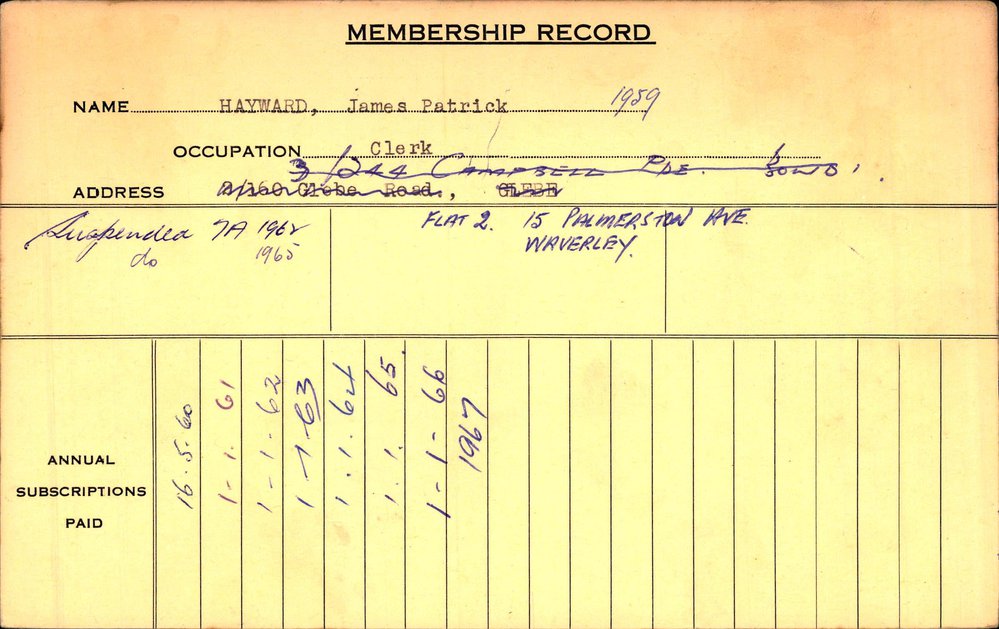 Members Records 1960-1967