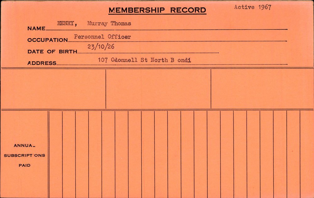 Members Records 1960-1967