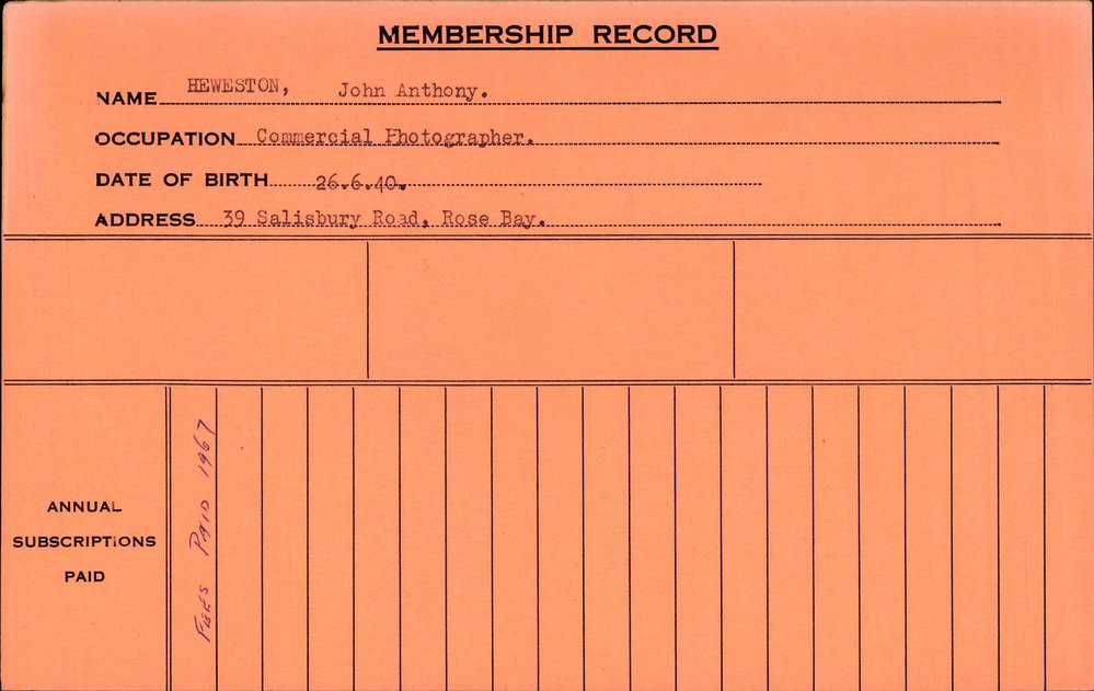 Members Records 1960-1967