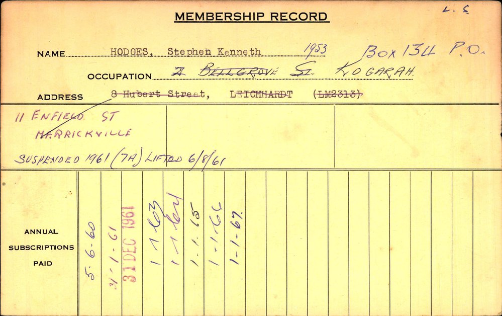 Members Records 1960-1967