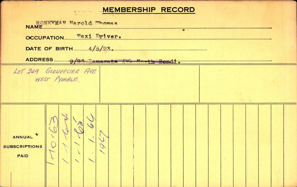 Members Records 1960-1967