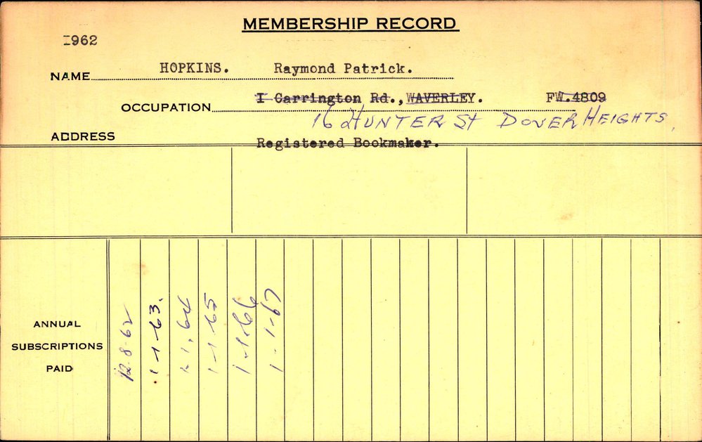 Members Records 1960-1967
