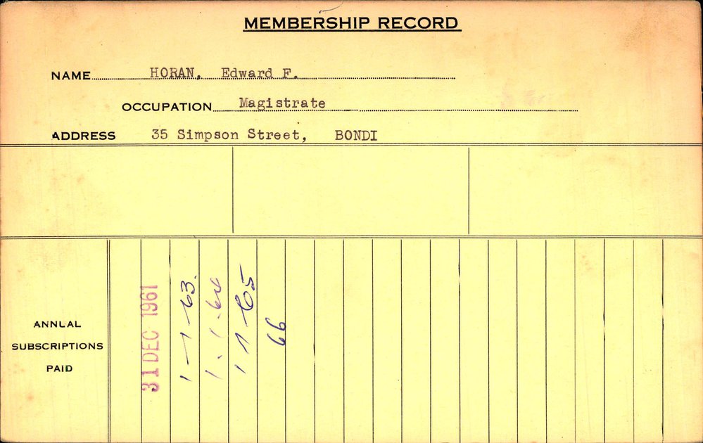 Members Records 1960-1967