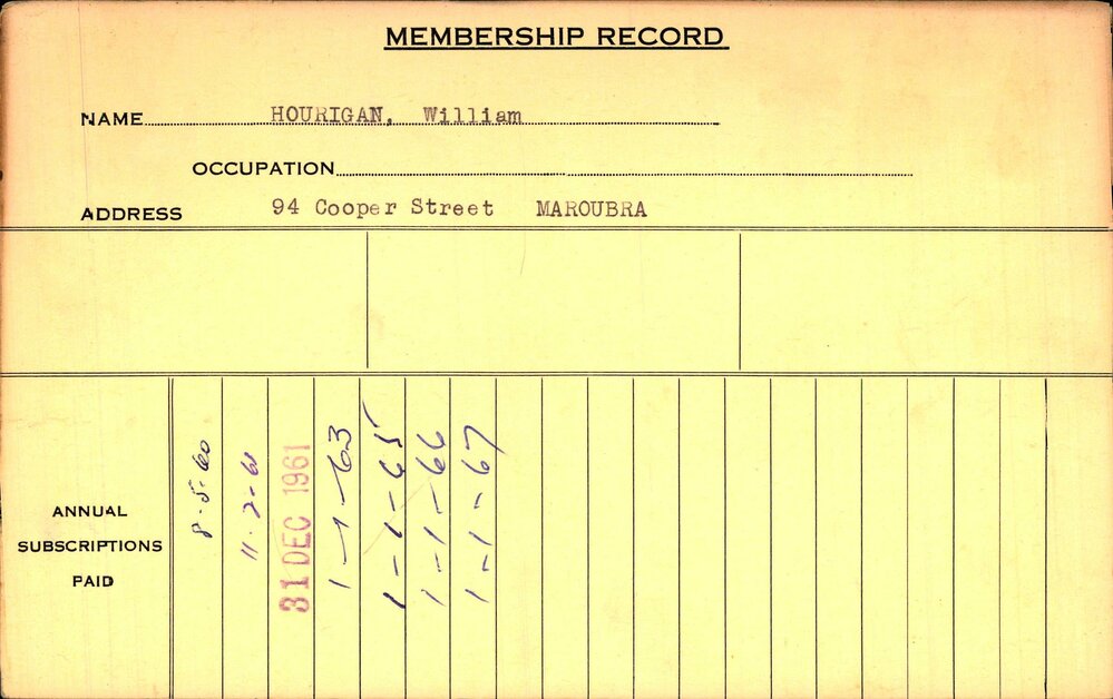 Members Records 1960-1967