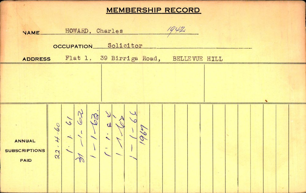 Members Records 1960-1967