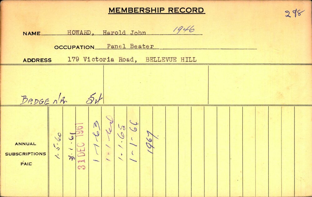 Members Records 1960-1967