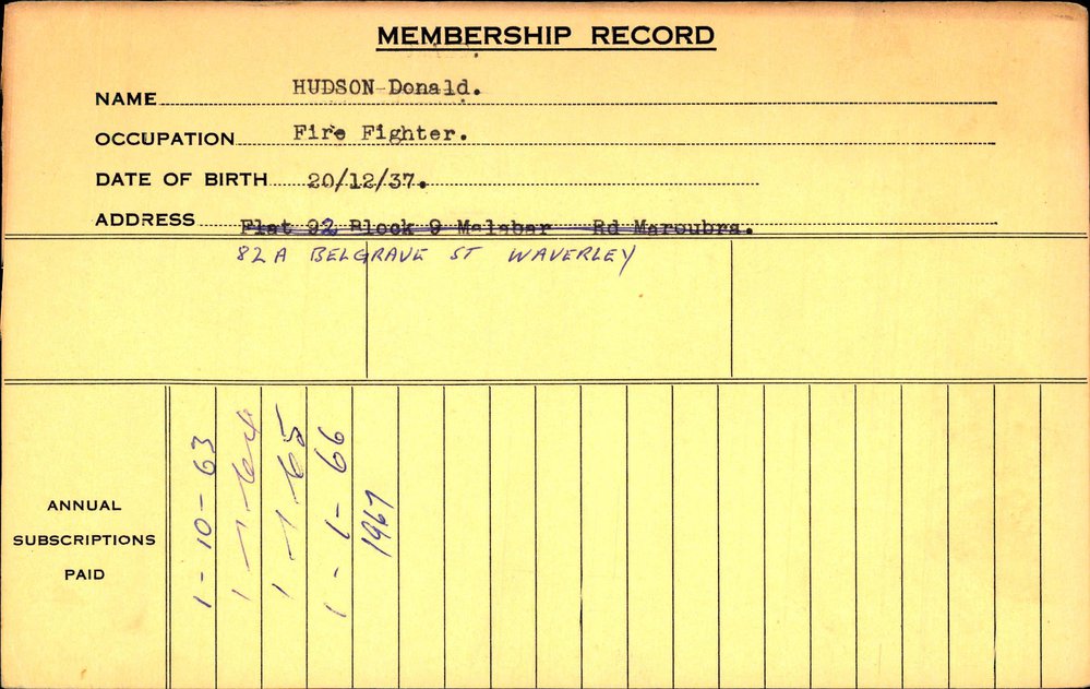 Members Records 1960-1967