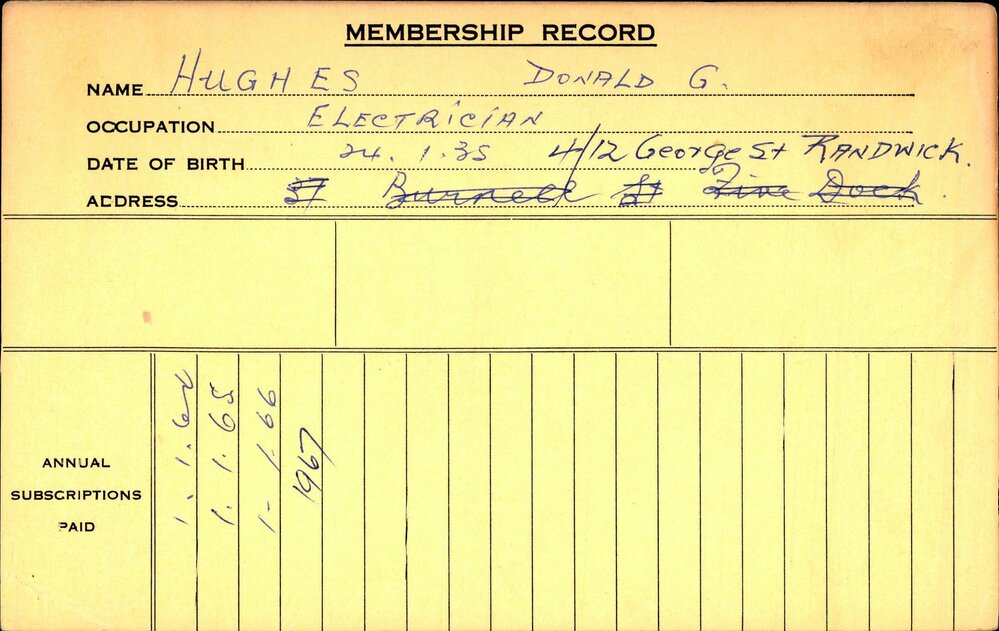Members Records 1960-1967