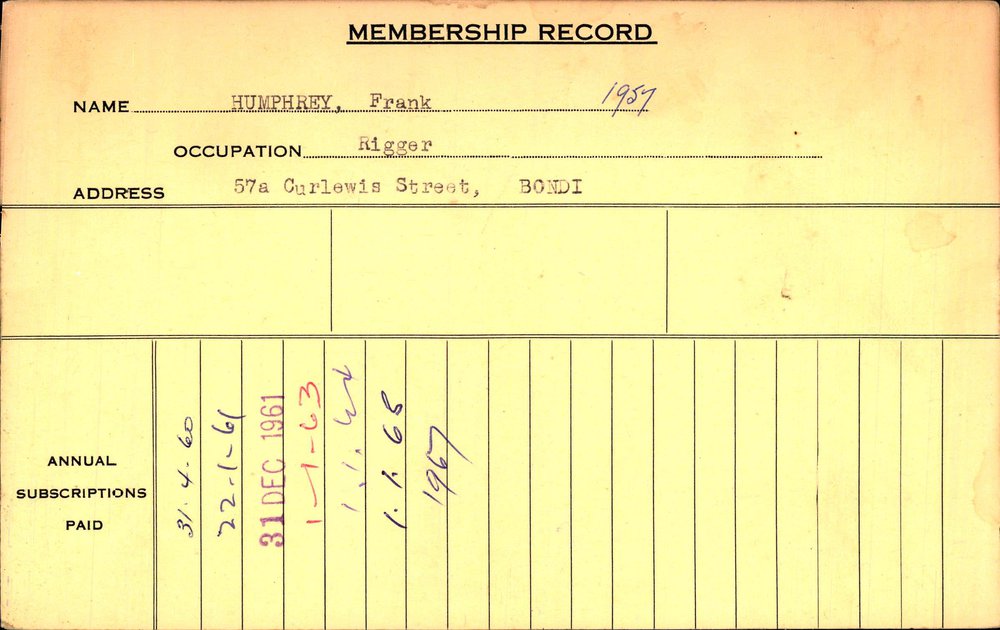 Members Records 1960-1967