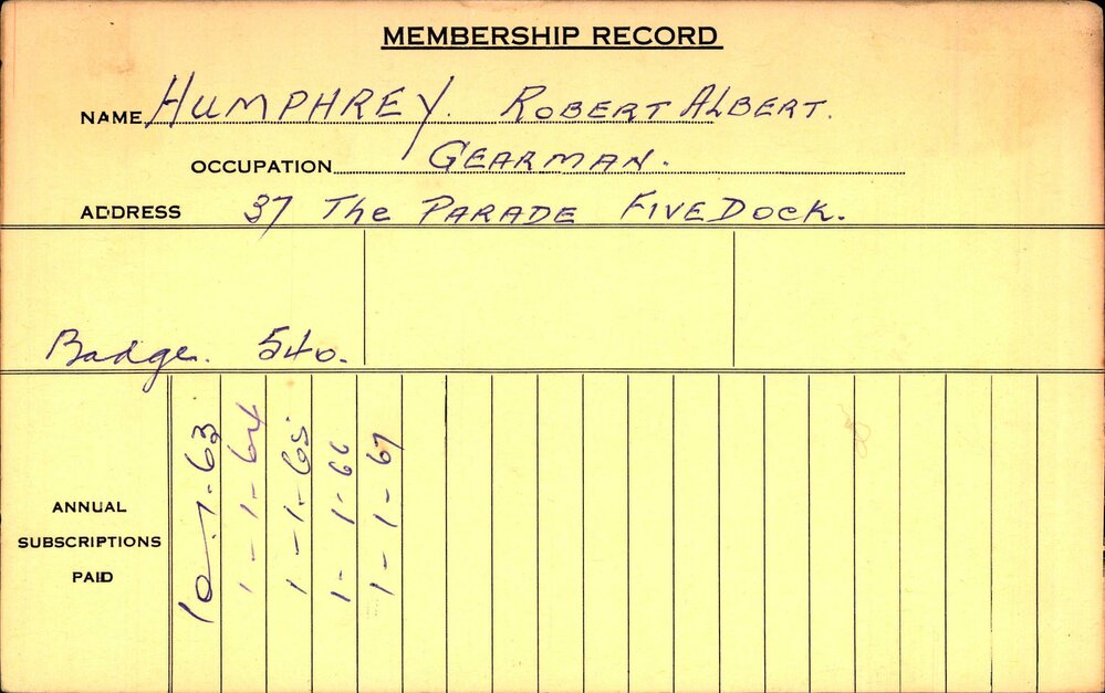 Members Records 1960-1967