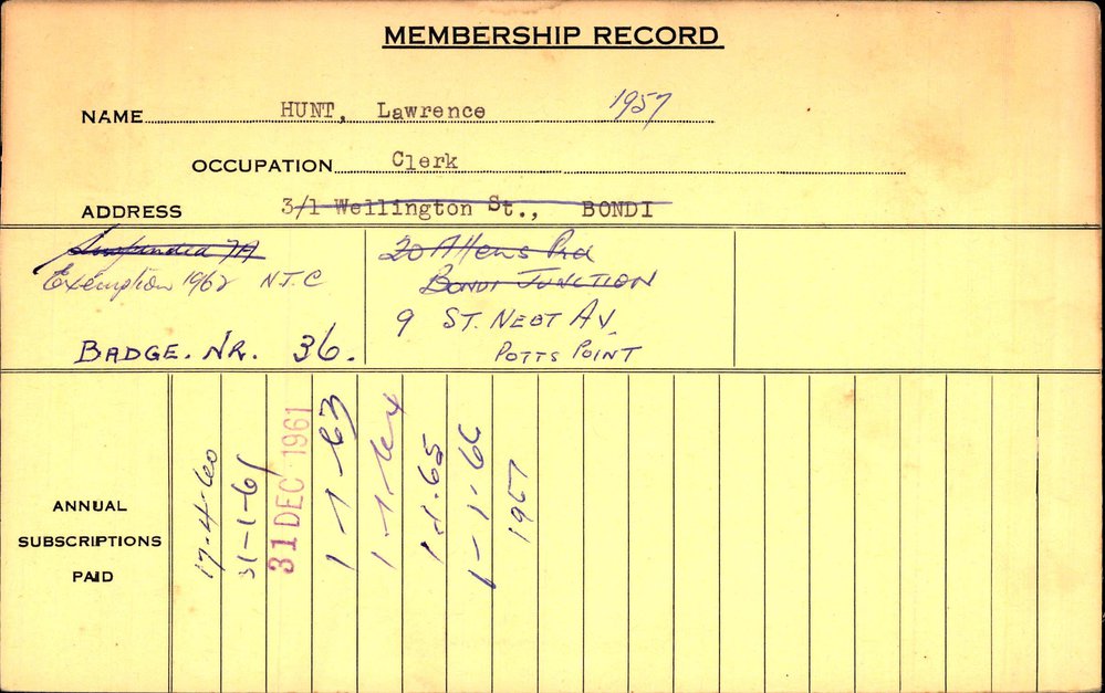 Members Records 1960-1967