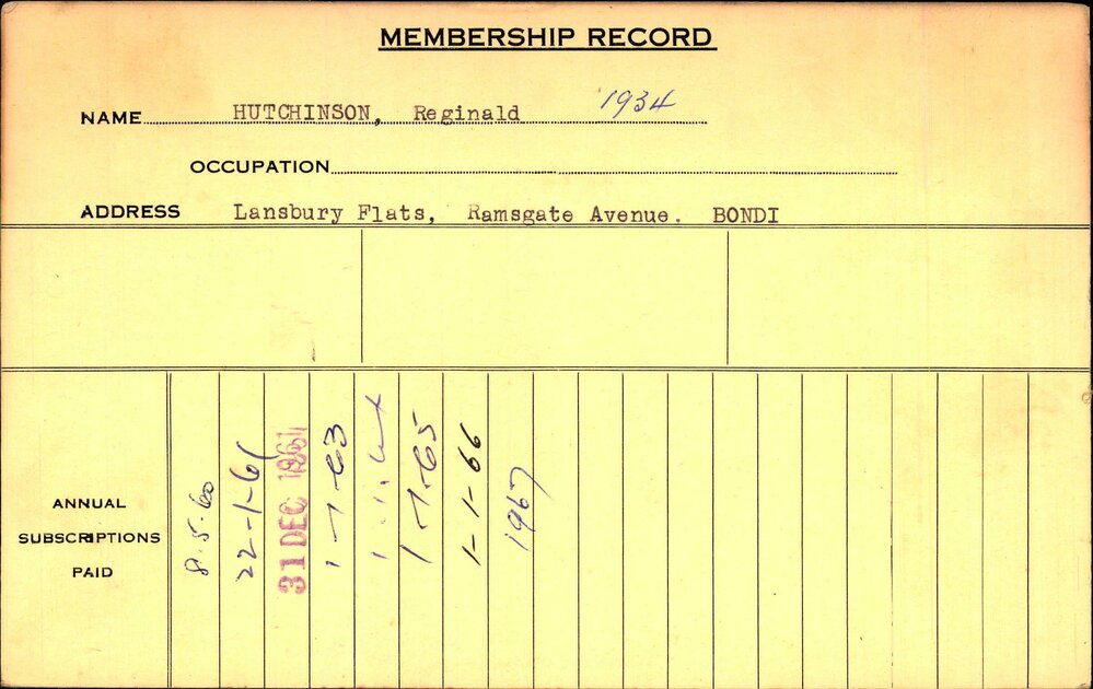 Members Records 1960-1967