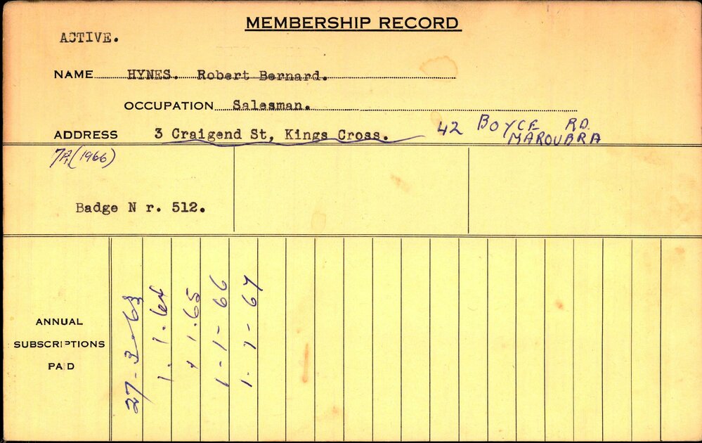 Members Records 1960-1967