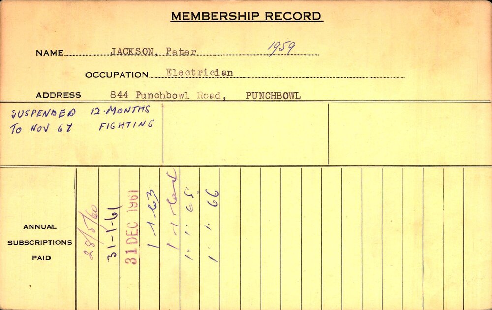 Members Records 1960-1967