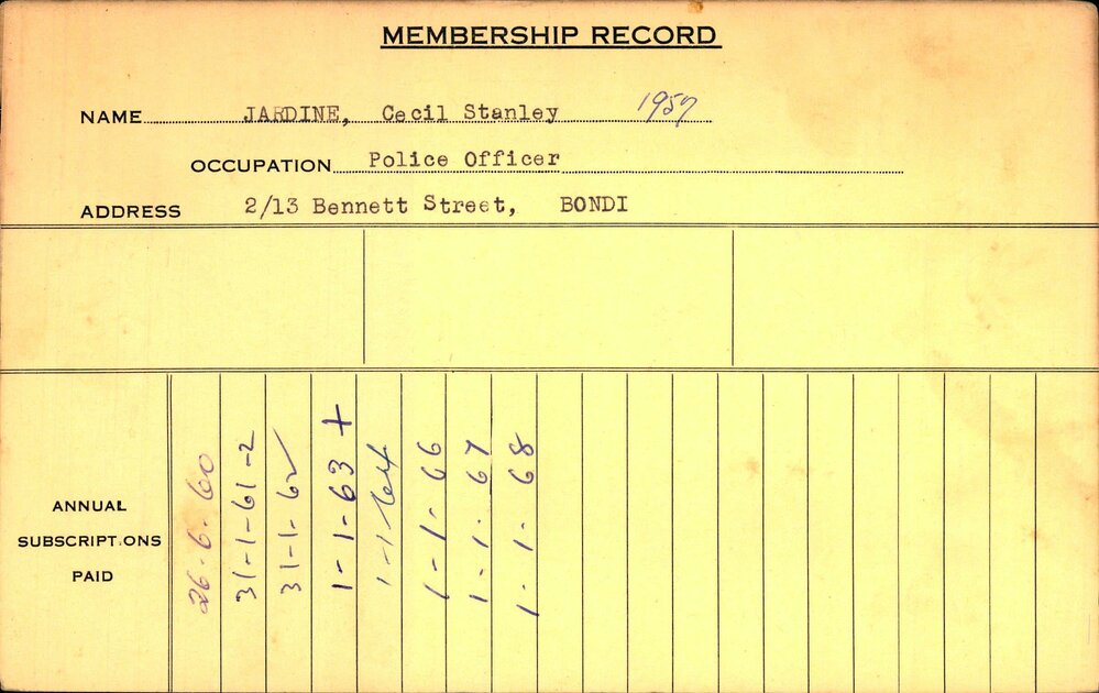 Members Records 1960-1967