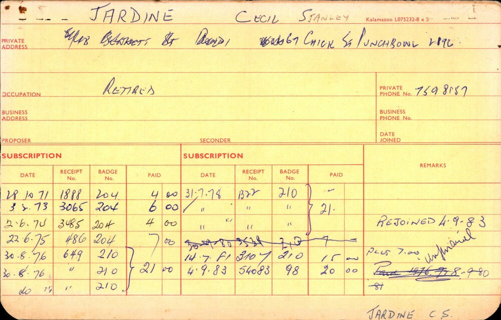 Members Records 1960-1967