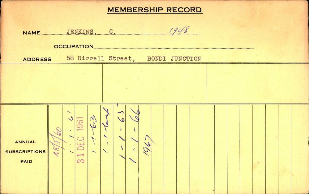 Members Records 1960-1967
