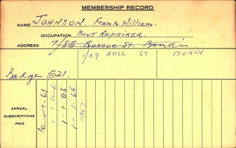 Members Records 1960-1967