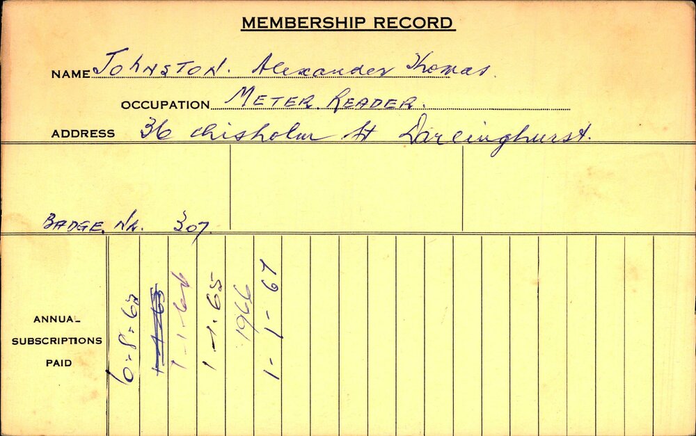 Members Records 1960-1967