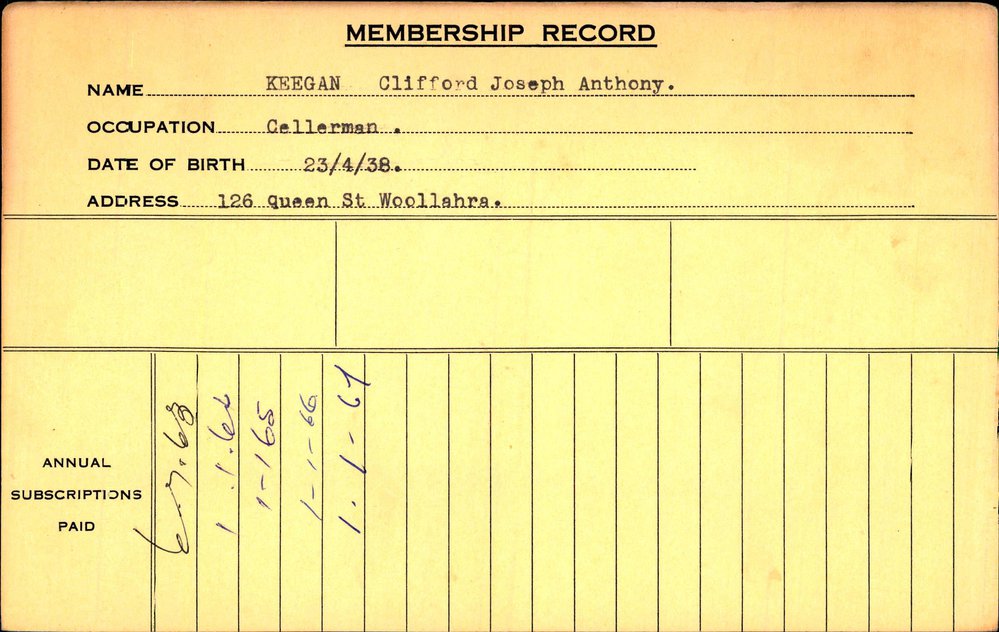 Members Records 1960-1967