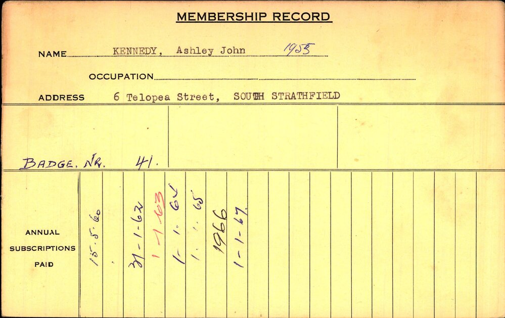 Members Records 1960-1967