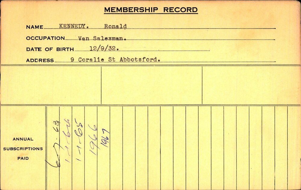 Members Records 1960-1967