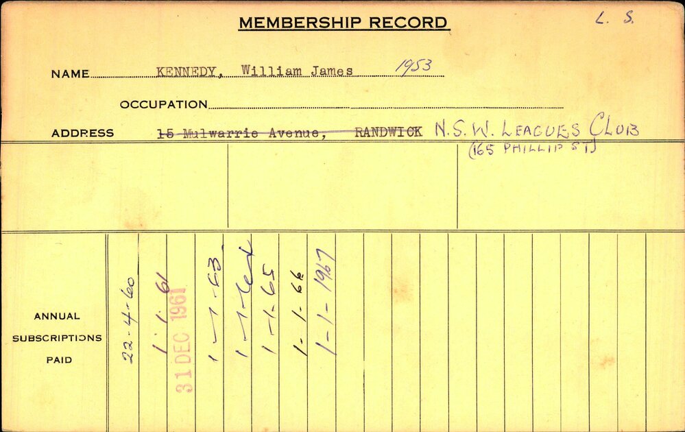 Members Records 1960-1967