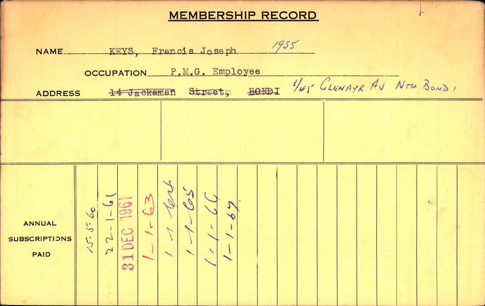 Members Records 1960-1967