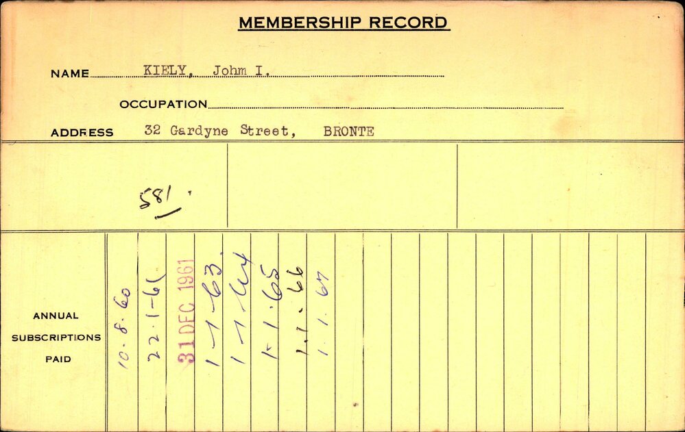 Members Records 1960-1967
