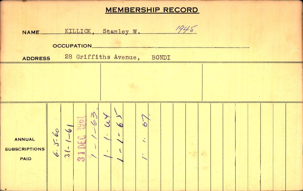 Members Records 1960-1967