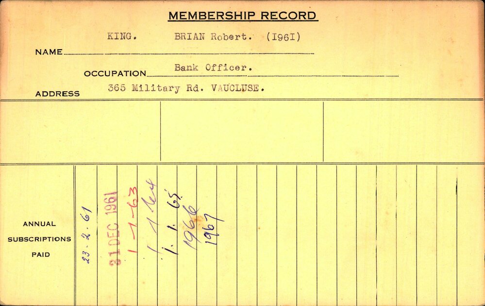 Members Records 1960-1967