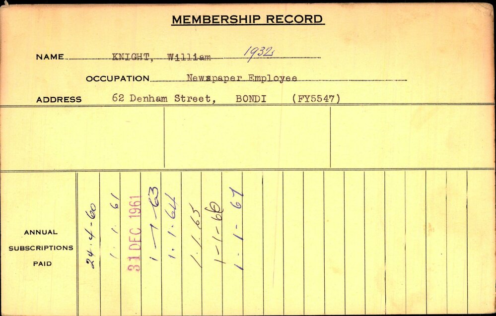 Members Records 1960-1967