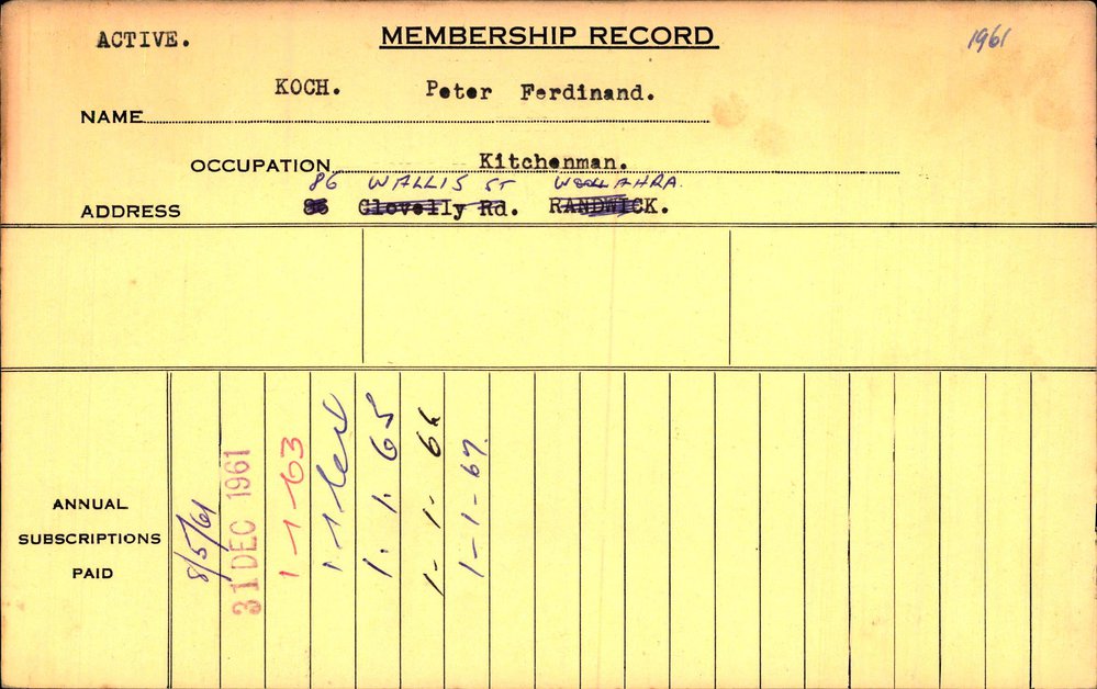Members Records 1960-1967