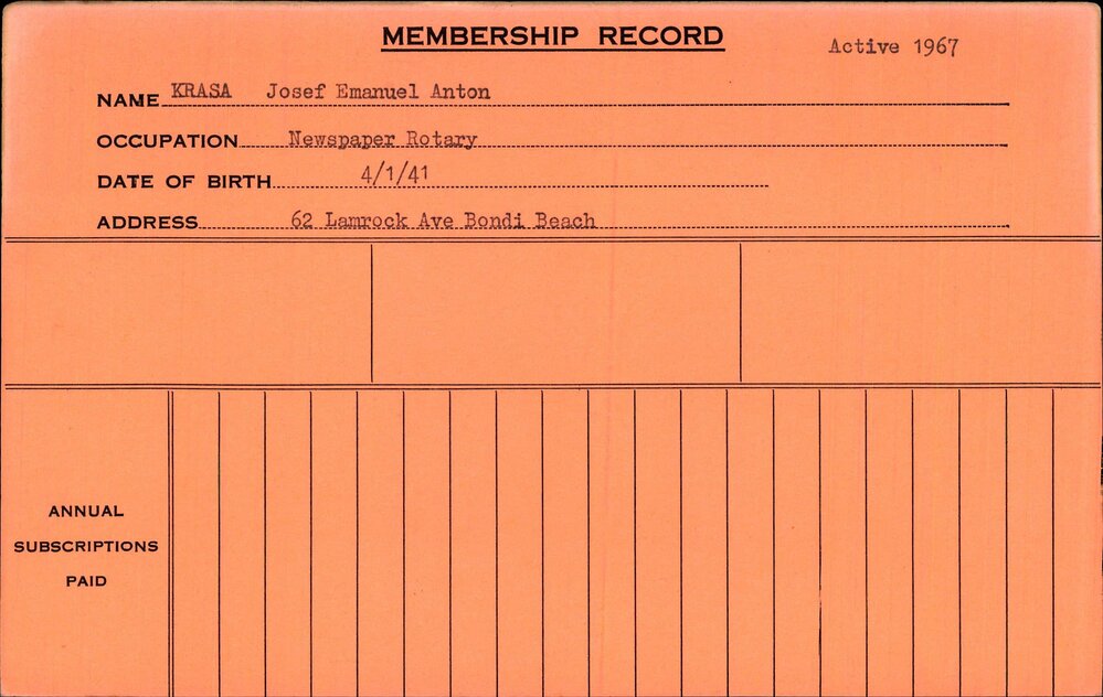 Members Records 1960-1967