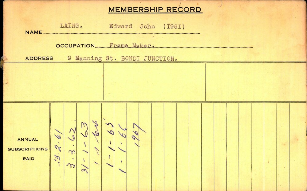 Members Records 1960-1967
