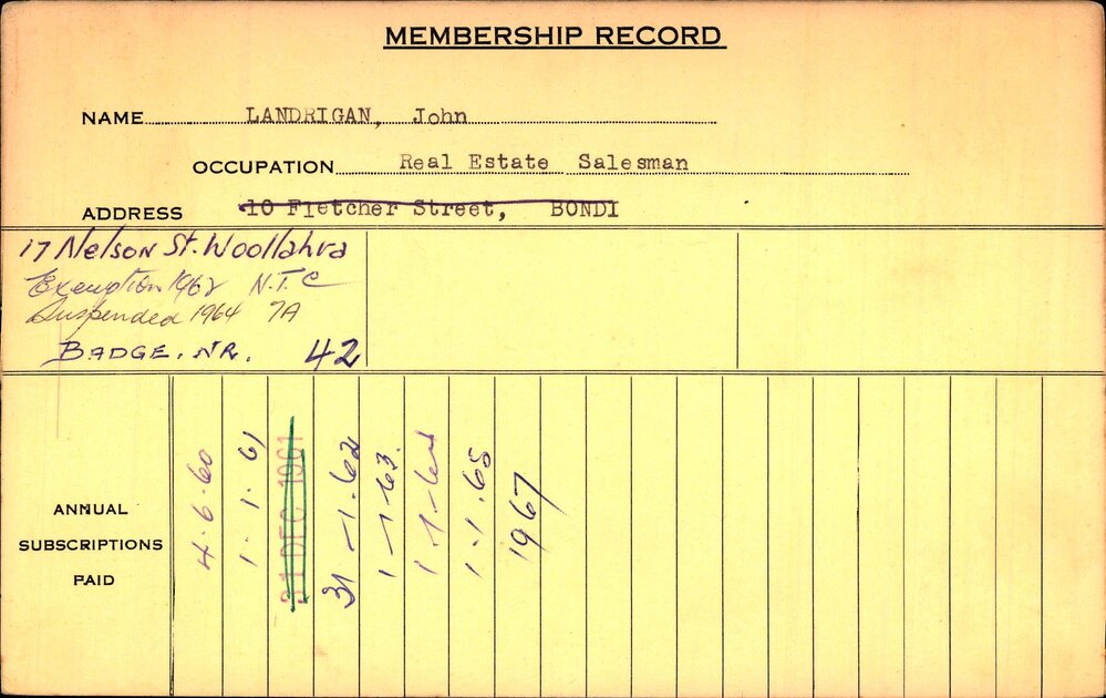 Members Records 1960-1967