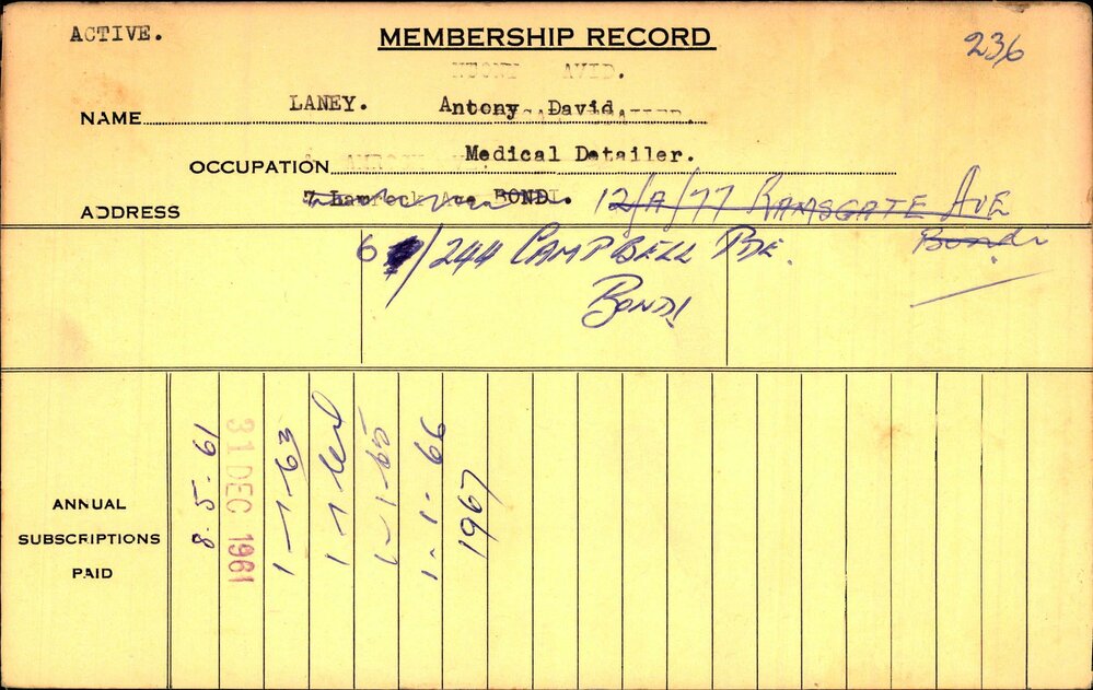 Members Records 1960-1967
