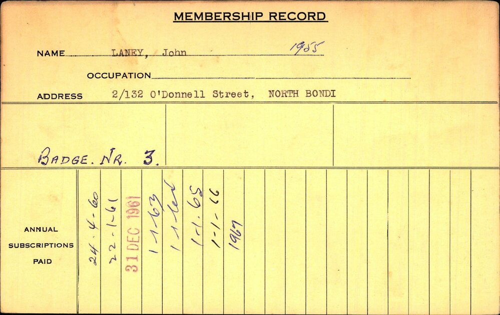 Members Records 1960-1967