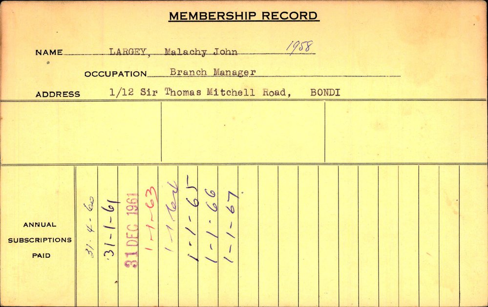 Members Records 1960-1967