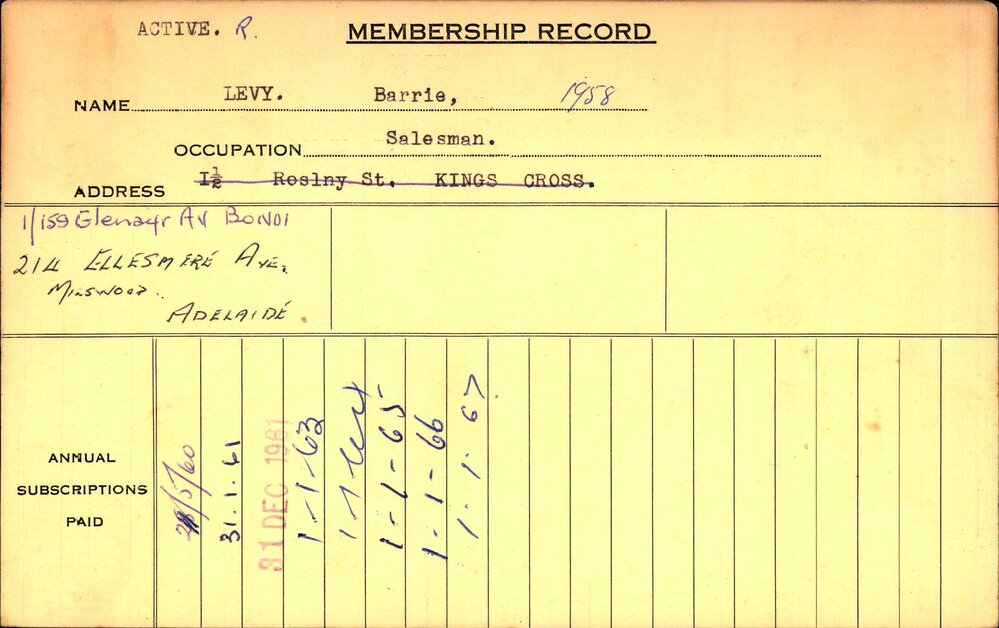 Members Records 1960-1967