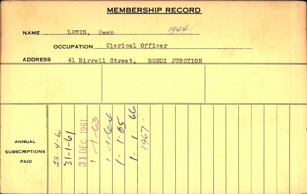 Members Records 1960-1967