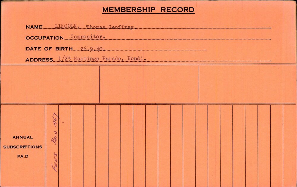 Members Records 1960-1967