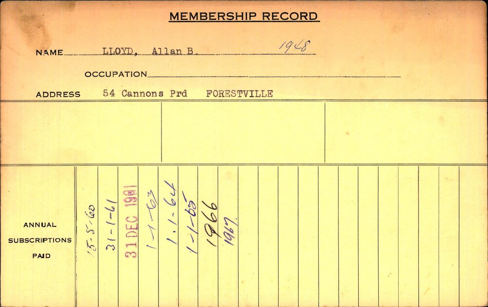 Members Records 1960-1967