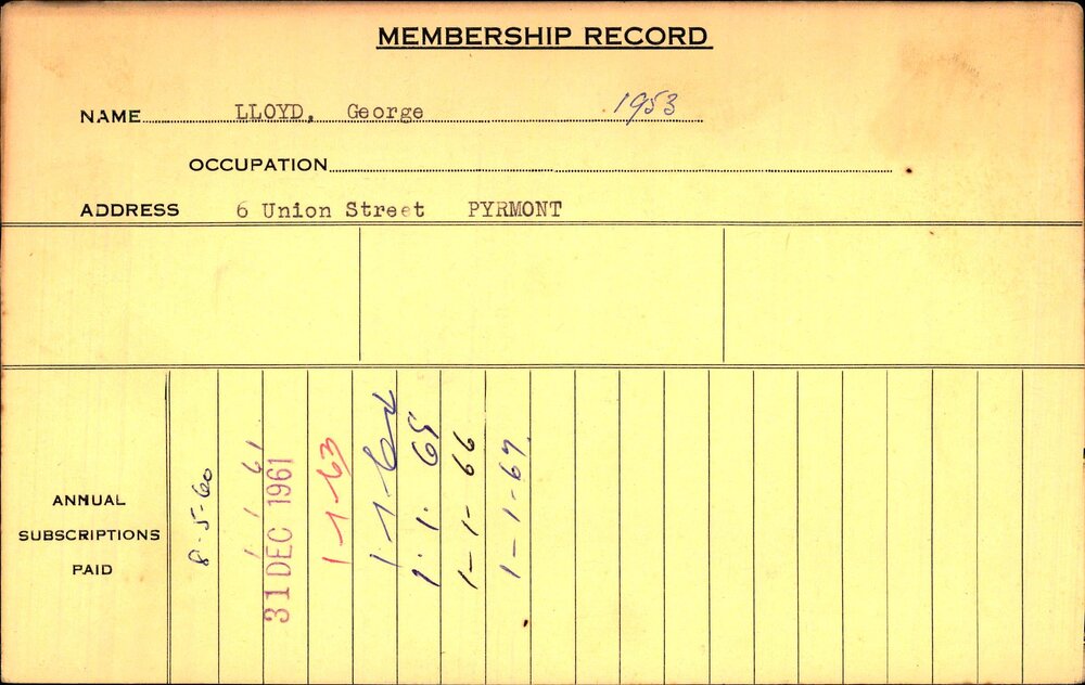 Members Records 1960-1967