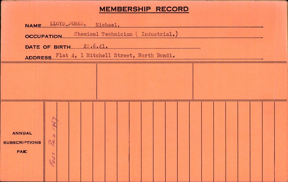 Members Records 1960-1967