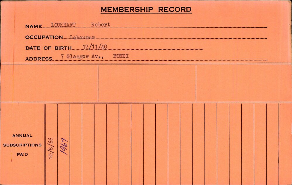 Members Records 1960-1967