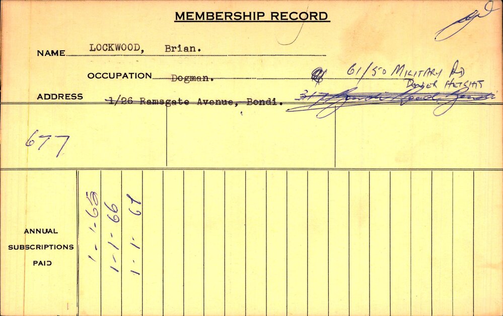 Members Records 1960-1967