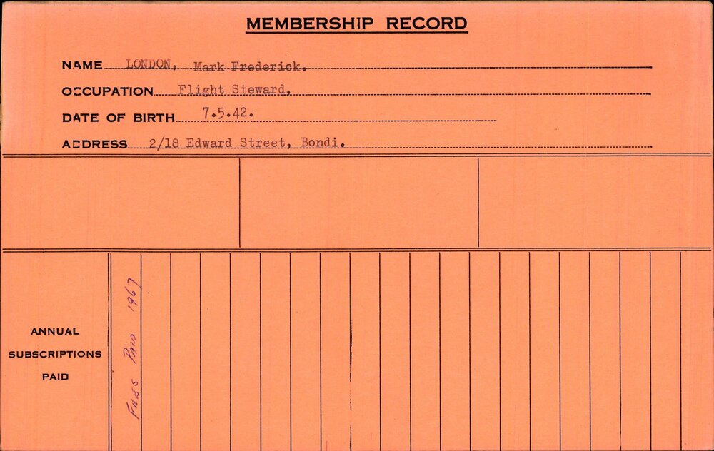 Members Records 1960-1967